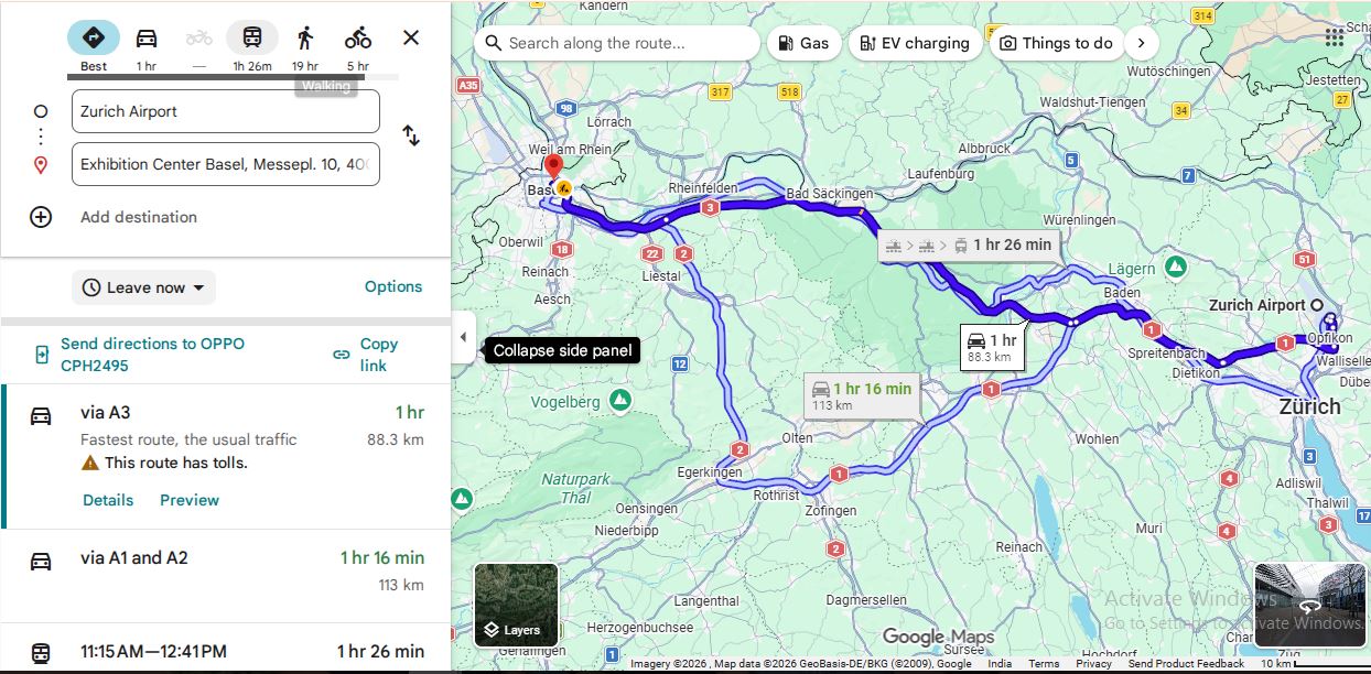  Zurich Airport to EuroAirport